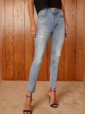 Denim Forum Aritzia The Lola High Rise Skinny Jeans Medium Blue Wash Size 26